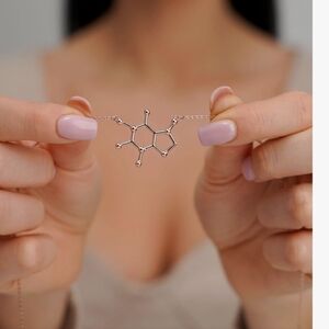 Caffeine Molecule Necklace for Coffee Lovers‎ & Science Enthusiasts